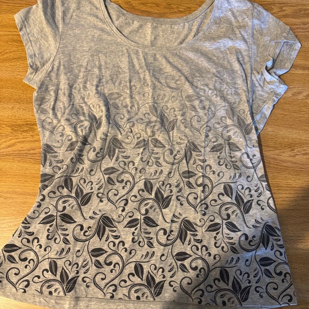 Floral Gray Women's Top
